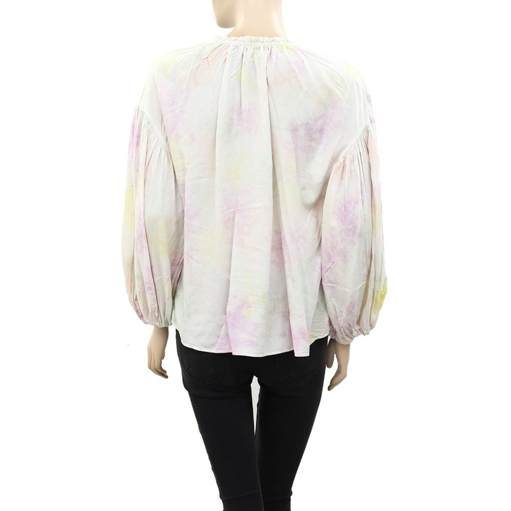 Saylor Tie & Dye Peasant Blouse Top Billowy Sleev… - image 5